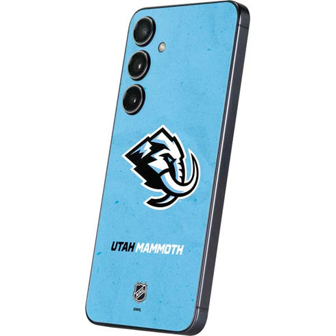 NHL Utah Mammoth Distressed Blue Galaxy S24 Skin