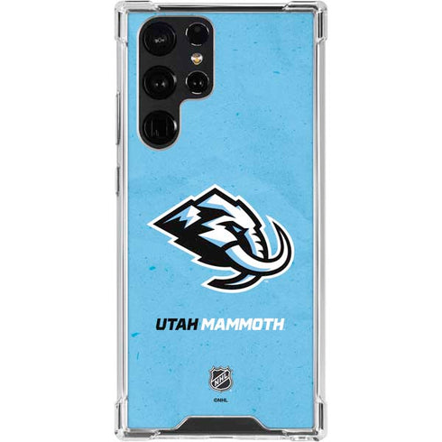 NHL Utah Mammoth Distressed Blue Galaxy S24 Ultra Clear Case