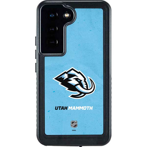 NHL Utah Mammoth Distressed Blue Galaxy S24 Waterproof Case
