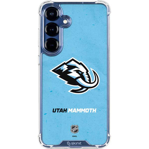 NHL Utah Mammoth Distressed Blue Galaxy S25 Plus Clear Case