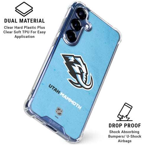 NHL Utah Mammoth Distressed Blue Galaxy S25 Plus Clear Case