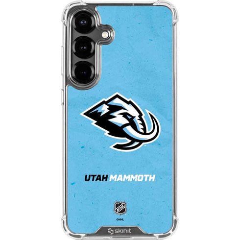 NHL Utah Mammoth Distressed Blue Galaxy S26 Clear Case