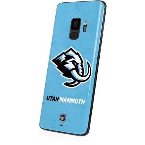 NHL Utah Mammoth Distressed Blue Galaxy S9 Skin
