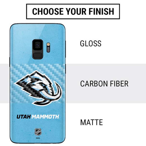 NHL Utah Mammoth Distressed Blue Galaxy S9 Skin