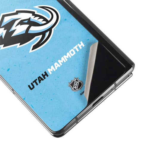 NHL Utah Mammoth Distressed Blue Galaxy Z Fold2 5G Skin