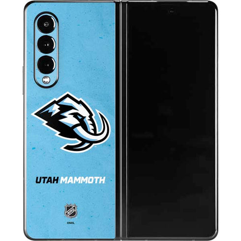 NHL Utah Mammoth Distressed Blue Galaxy Z Fold3 5G Skin