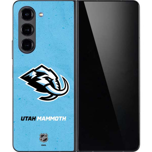 NHL Utah Mammoth Distressed Blue Galaxy Z Fold5 5G Skin