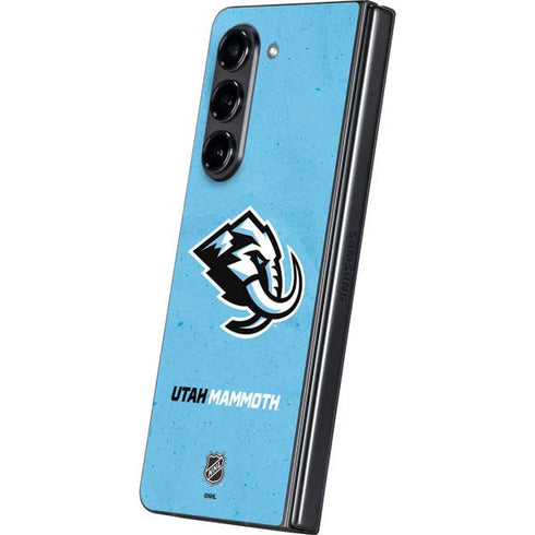 NHL Utah Mammoth Distressed Blue Galaxy Z Fold5 5G Skin