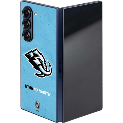 NHL Utah Mammoth Distressed Blue Galaxy Z Fold6 Skin