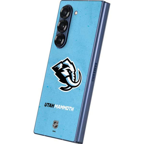 NHL Utah Mammoth Distressed Blue Galaxy Z Fold6 Skin