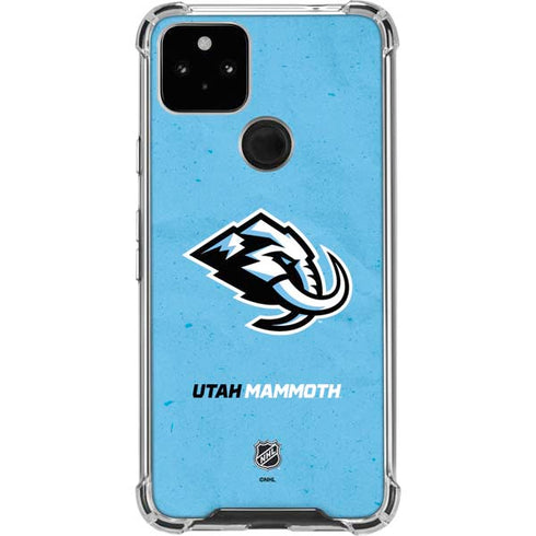 NHL Utah Mammoth Distressed Blue Google Pixel 4a 5G Clear Case
