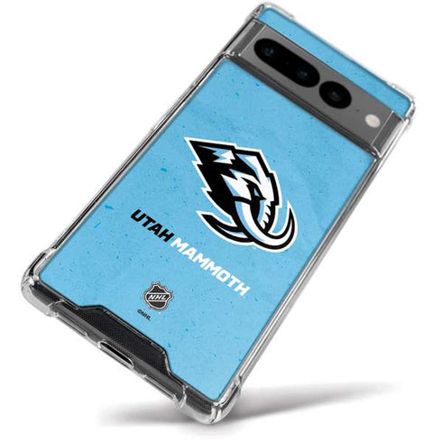 NHL Utah Mammoth Distressed Blue Google Pixel 7 Pro Clear Case
