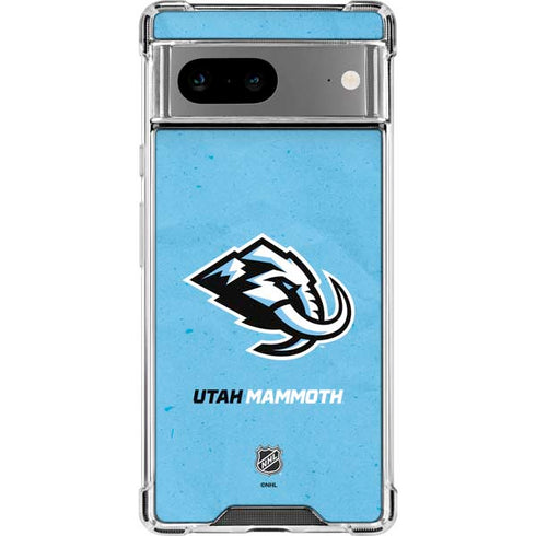 NHL Utah Mammoth Distressed Blue Google Pixel 8a Clear Case