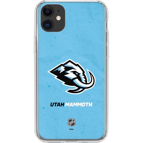 NHL Utah Mammoth Distressed Blue iPhone 11 Clear Case