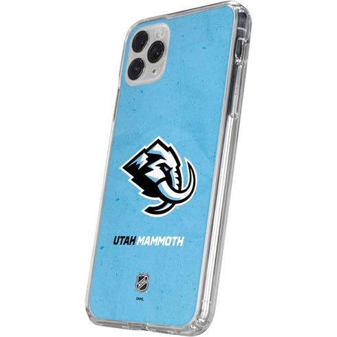 NHL Utah Mammoth Distressed Blue iPhone 11 Pro Clear Case
