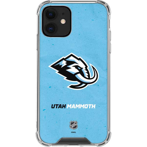NHL Utah Mammoth Distressed Blue iPhone 12 Clear Case