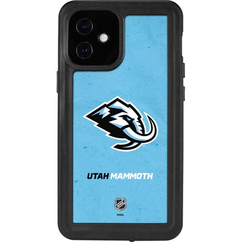 NHL Utah Mammoth Distressed Blue iPhone 12 Mini Waterproof Case