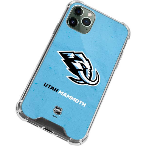 NHL Utah Mammoth Distressed Blue iPhone 12 Pro Clear Case