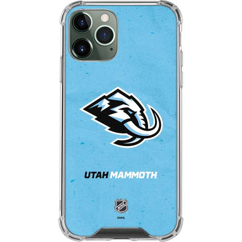NHL Utah Mammoth Distressed Blue iPhone 12 Pro Max Clear Case