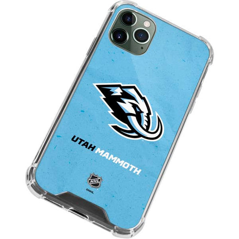 NHL Utah Mammoth Distressed Blue iPhone 12 Pro Max Clear Case