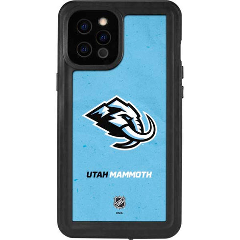 NHL Utah Mammoth Distressed Blue iPhone 12 Pro Max Waterproof Case