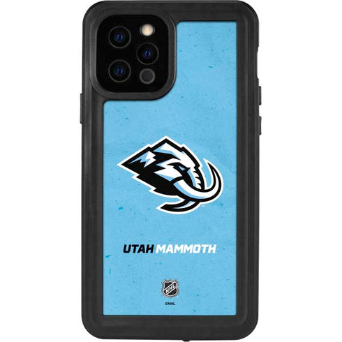 NHL Utah Mammoth Distressed Blue iPhone 12 Pro Waterproof Case