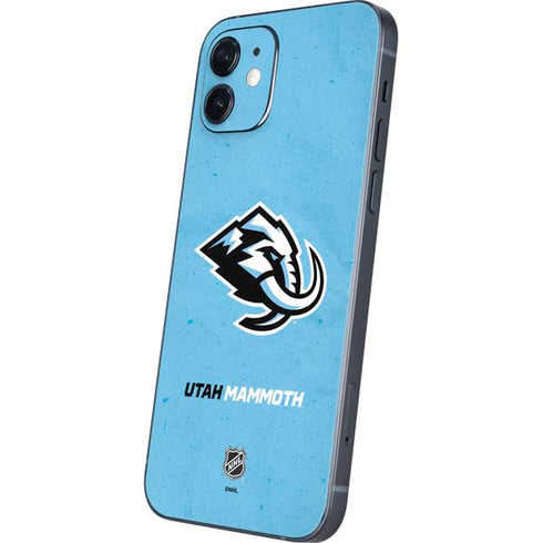 NHL Utah Mammoth Distressed Blue iPhone 12 Skin