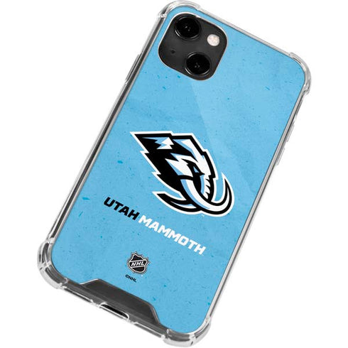 NHL Utah Mammoth Distressed Blue iPhone 13 Clear Case