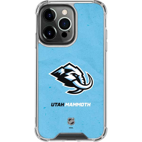 NHL Utah Mammoth Distressed Blue iPhone 13 Pro Clear Case