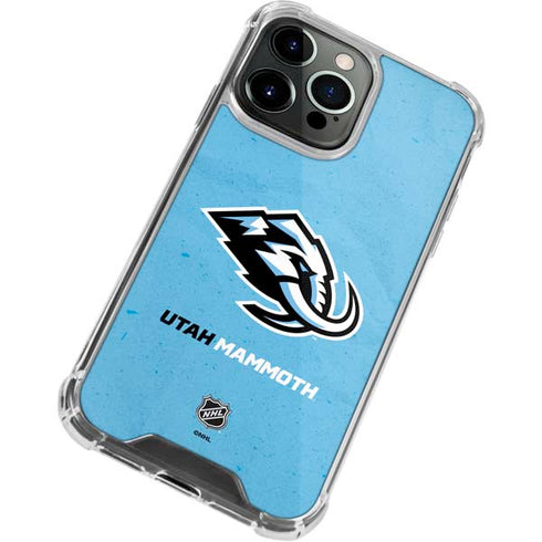 NHL Utah Mammoth Distressed Blue iPhone 13 Pro Clear Case