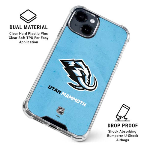 NHL Utah Mammoth Distressed Blue iPhone 14 Plus Clear Case