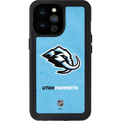 NHL Utah Mammoth Distressed Blue iPhone 14 Pro Max Waterproof Case