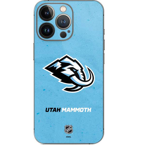 NHL Utah Mammoth Distressed Blue iPhone 14 Pro Skin
