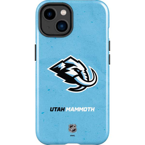 NHL Utah Mammoth Distressed Blue iPhone 15 Impact Case
