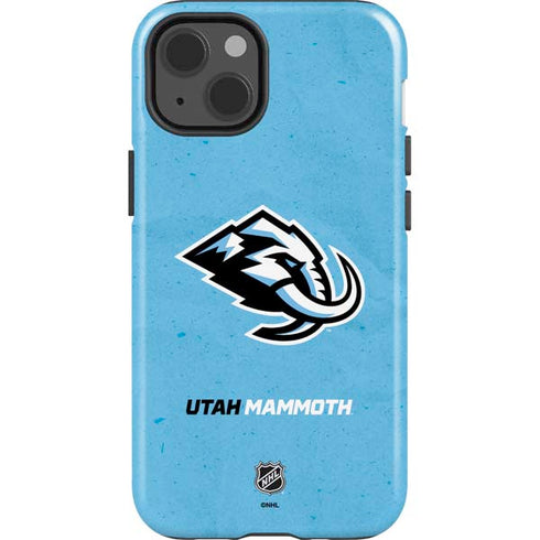 NHL Utah Mammoth Distressed Blue iPhone 15 Plus Impact Case