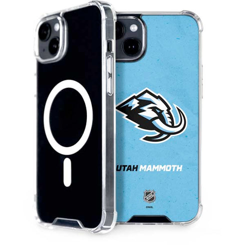NHL Utah Mammoth Distressed Blue iPhone 15 Plus MagSafe Case