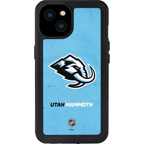 NHL Utah Mammoth Distressed Blue iPhone 15 Plus Waterproof Case