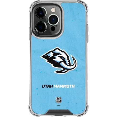 NHL Utah Mammoth Distressed Blue iPhone 15 Pro Max Clear Case