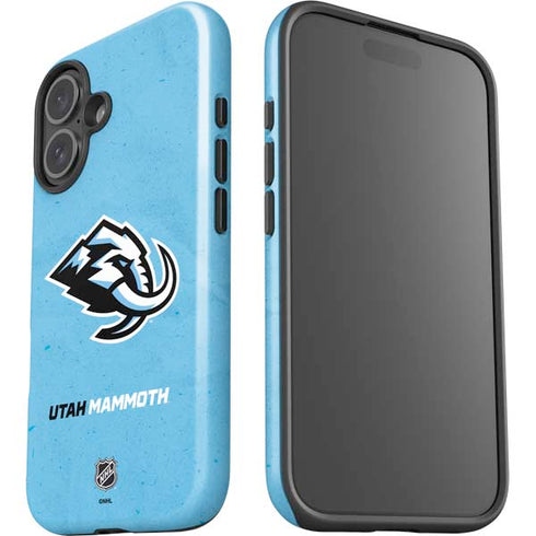 NHL Utah Mammoth Distressed Blue iPhone 16 Impact Case