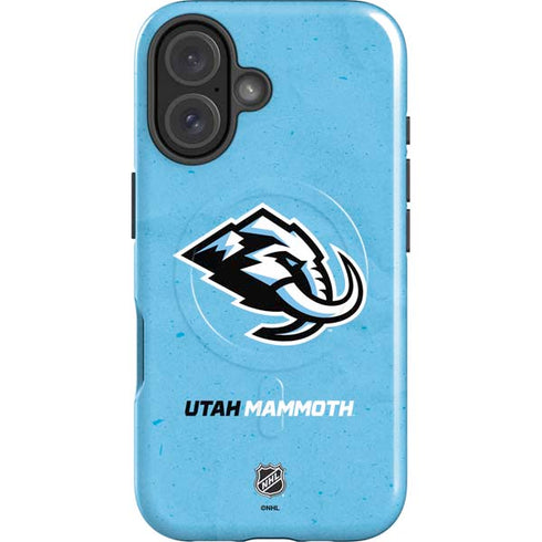 NHL Utah Mammoth Distressed Blue iPhone 16 Plus Magsafe Impact Case