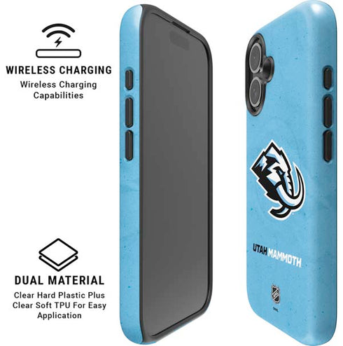 NHL Utah Mammoth Distressed Blue iPhone 16 Plus Magsafe Impact Case