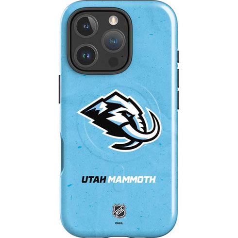 NHL Utah Mammoth Distressed Blue iPhone 16 Pro Magsafe Impact Case