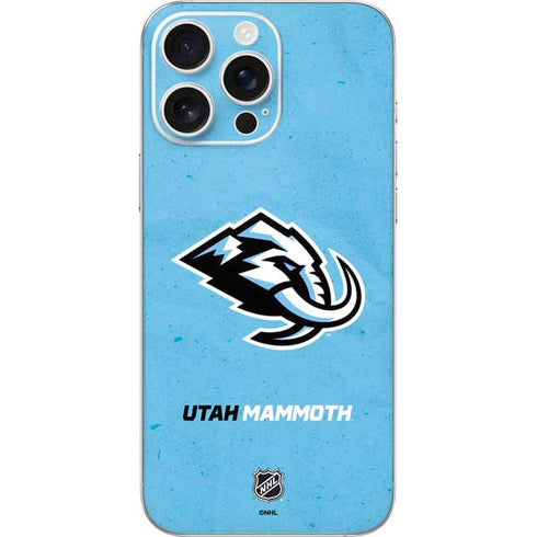 NHL Utah Mammoth Distressed Blue iPhone 16 Pro Max Skin