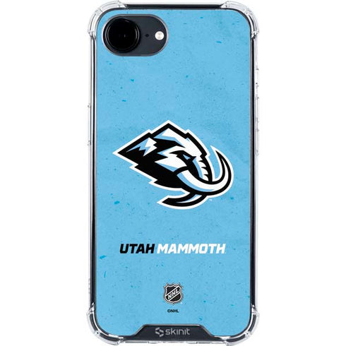 NHL Utah Mammoth Distressed Blue iPhone 16e Clear Case