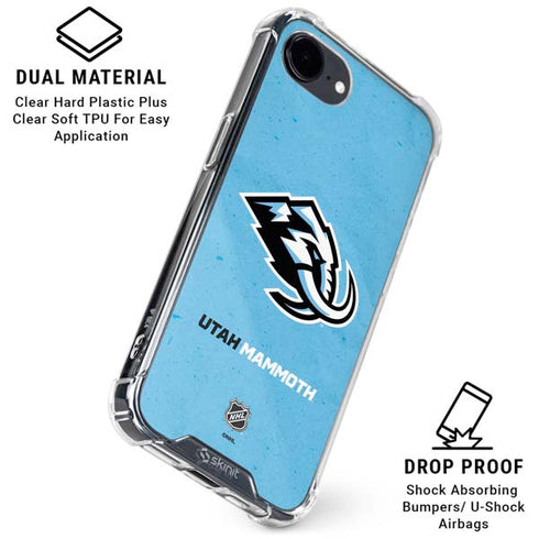 NHL Utah Mammoth Distressed Blue iPhone 16e Clear Case