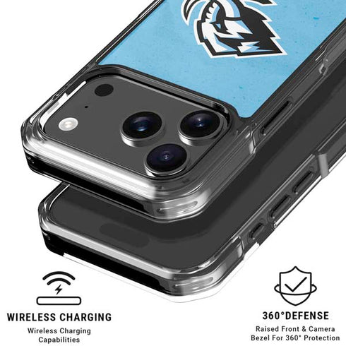 NHL Utah Mammoth Distressed Blue iPhone 18 Pro Clear Case
