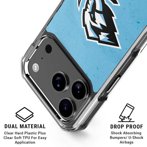 NHL Utah Mammoth Distressed Blue iPhone 18 Pro Clear Case
