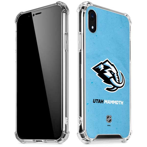 NHL Utah Mammoth Distressed Blue iPhone XR Clear Case