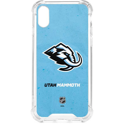 NHL Utah Mammoth Distressed Blue iPhone XS Clear Case