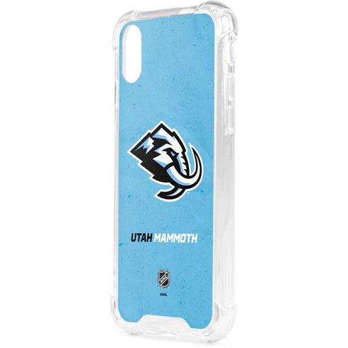 NHL Utah Mammoth Distressed Blue iPhone XS Clear Case